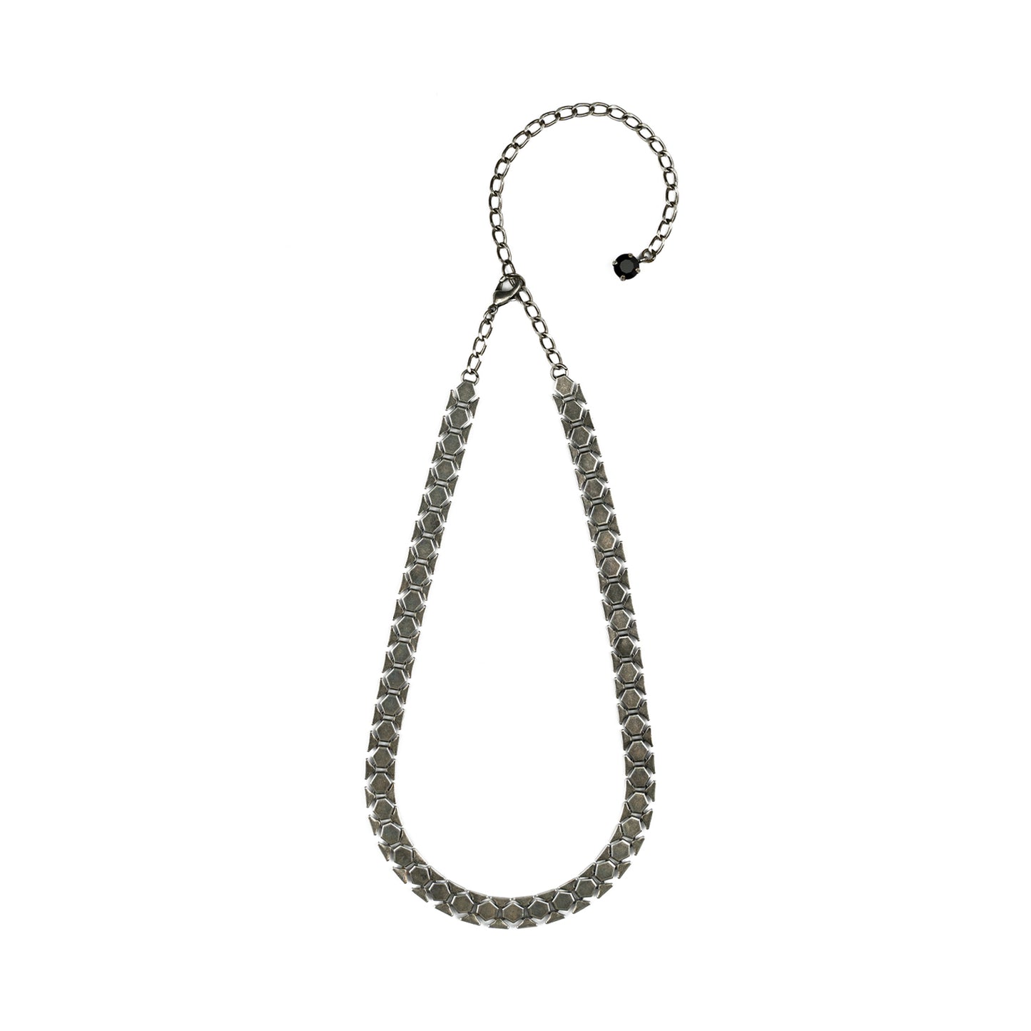 Dylan Necklace - Jet - Antique Silver