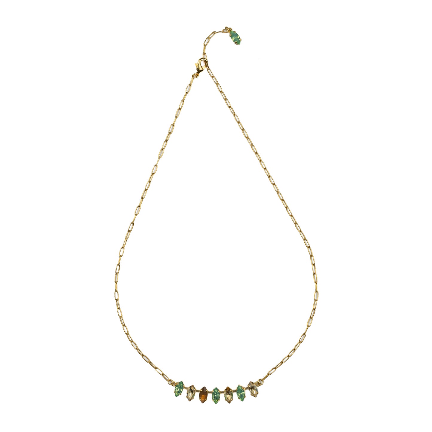 Astrid Chain Choker - Green Opal