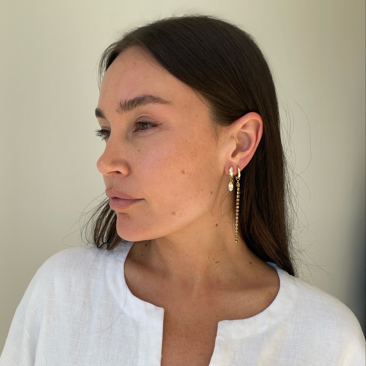 Astrid Mini Earrings - Champagne - Gold Plated
