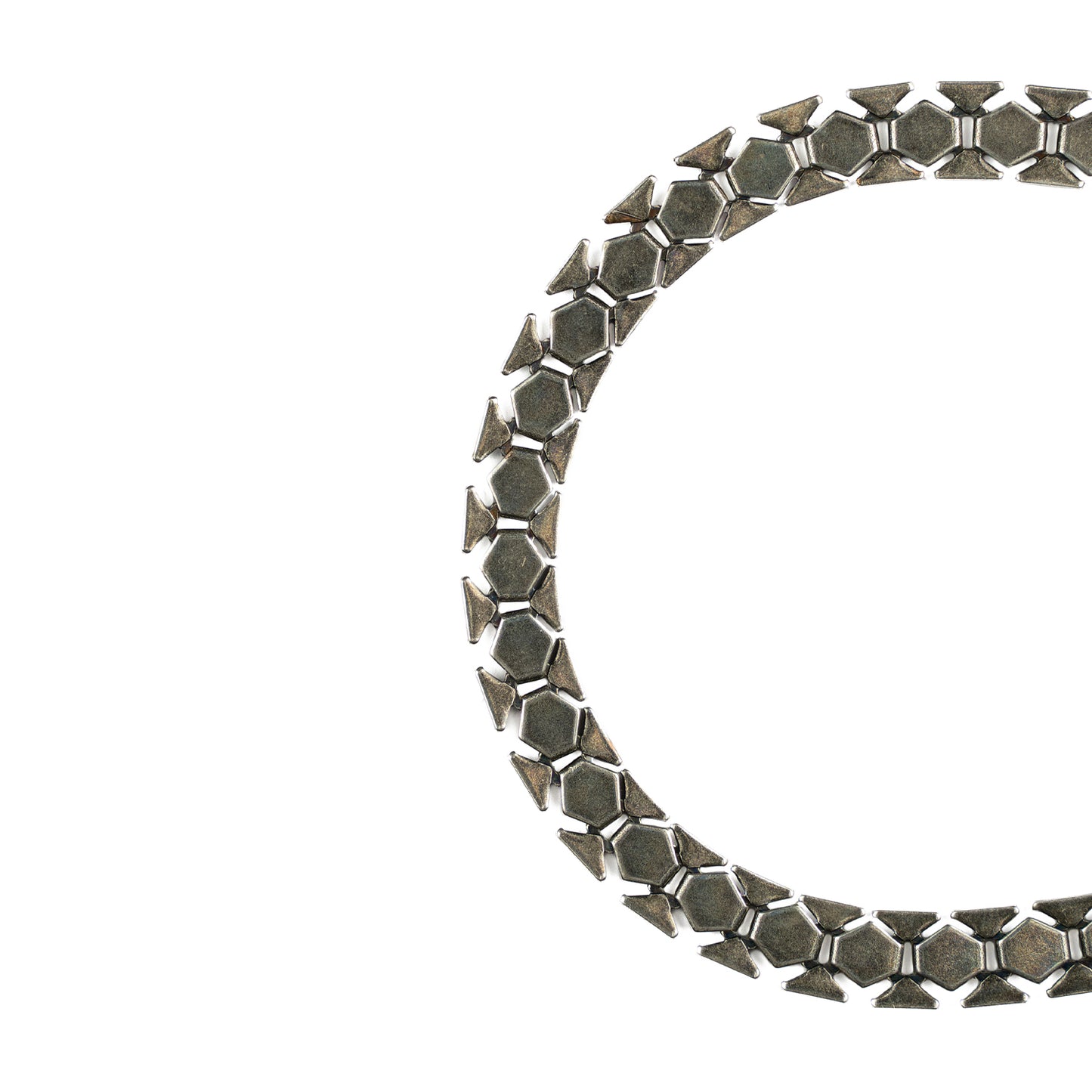 Dylan Necklace - Jet - Antique Silver
