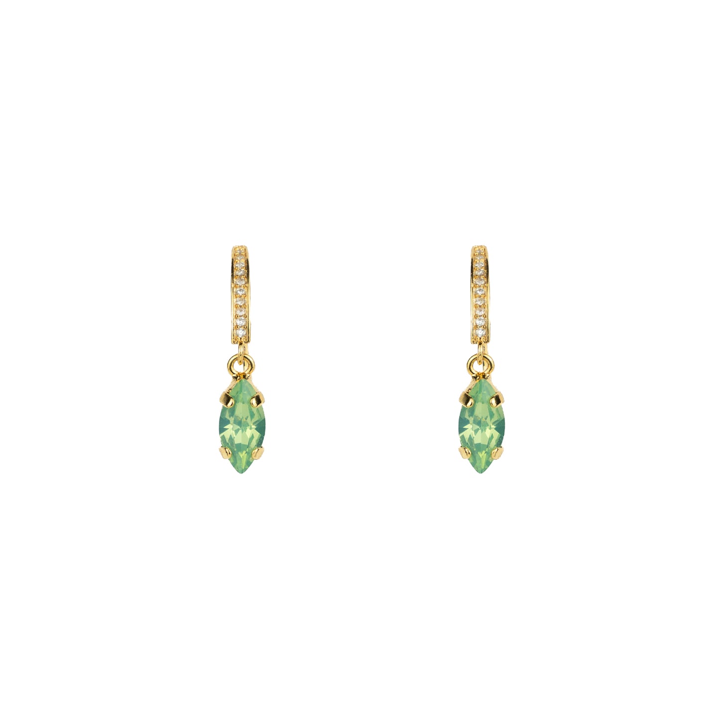 Astrid Crystal Loops - Green Opal