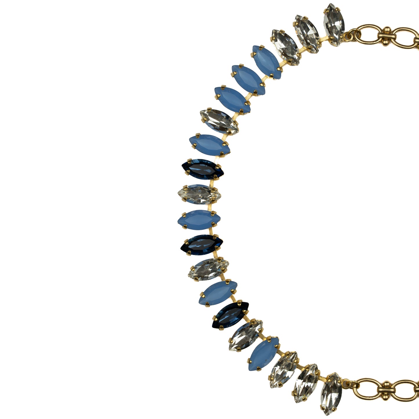 Stella Anchor Necklace - Opal Blue