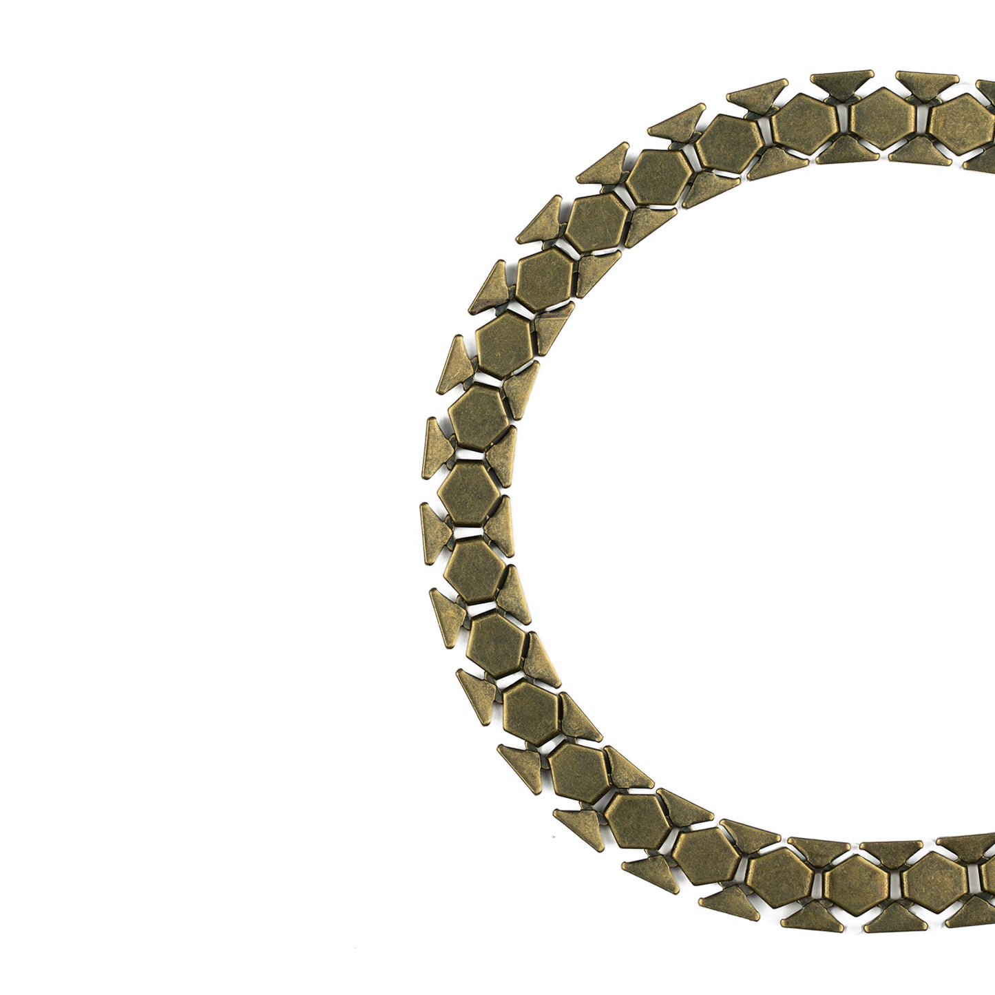 Dylan Necklace - Jet - Antique Brass