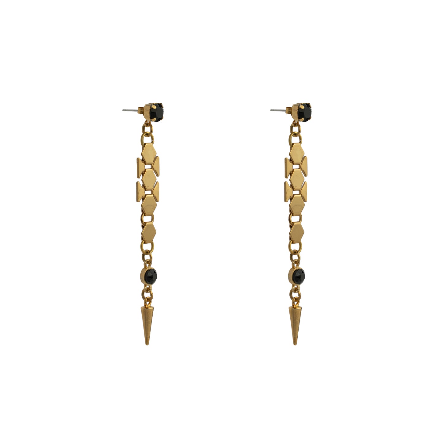 Dylan Spike Earrings – Jet – Bronze Matte