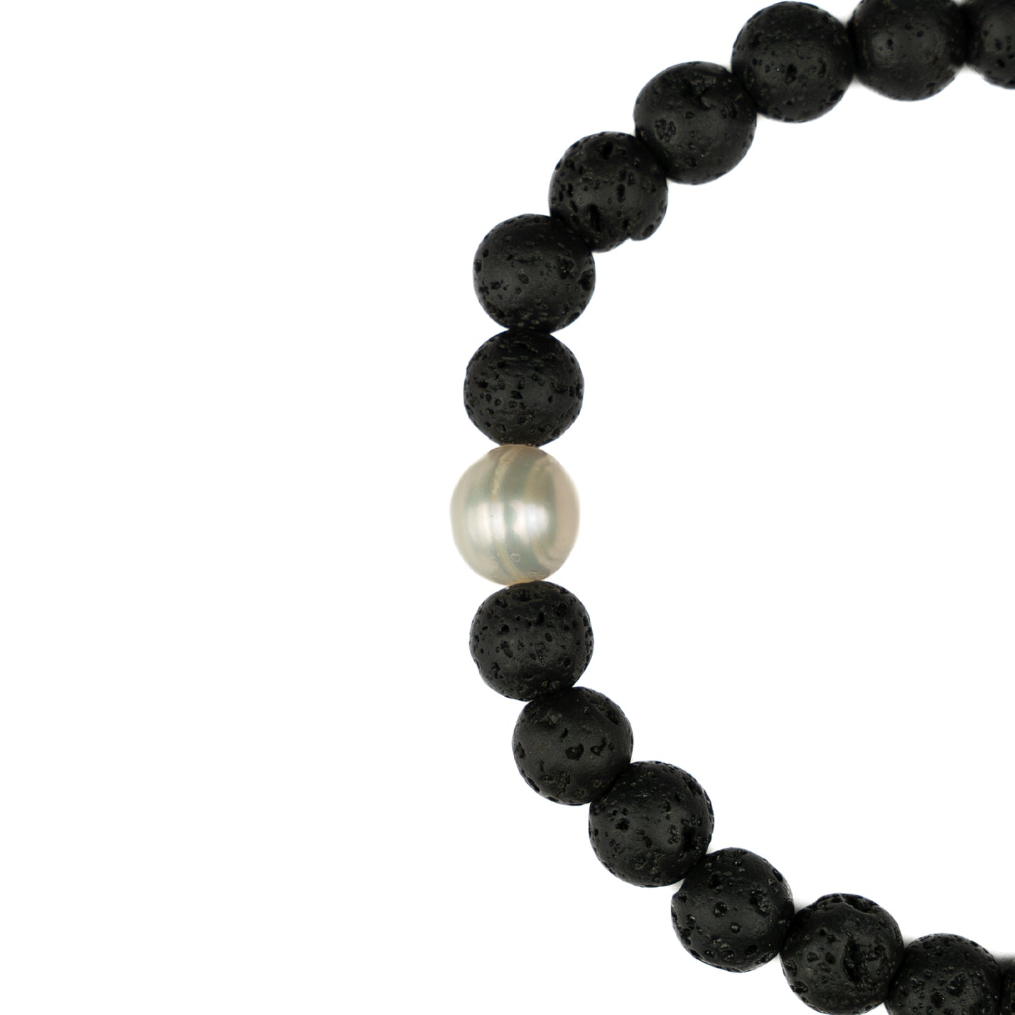 Lava Rock Bracelet - Pearl