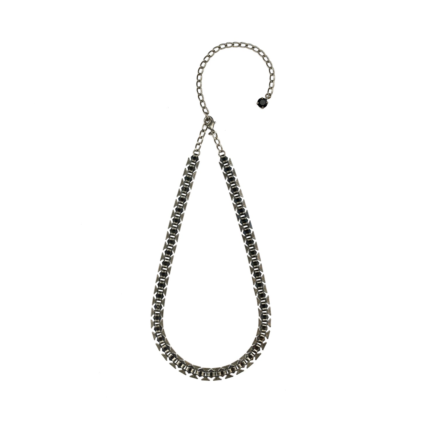Dylan Necklace - Jet - Antique Silver