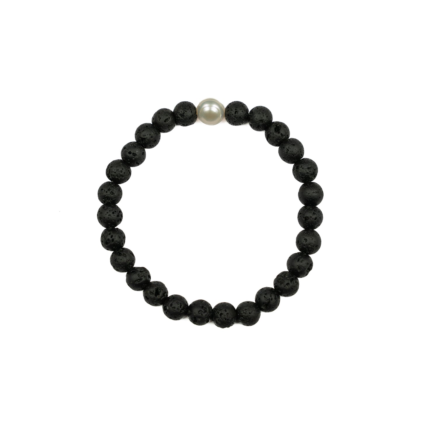 Lava Rock Bracelet - Pearl