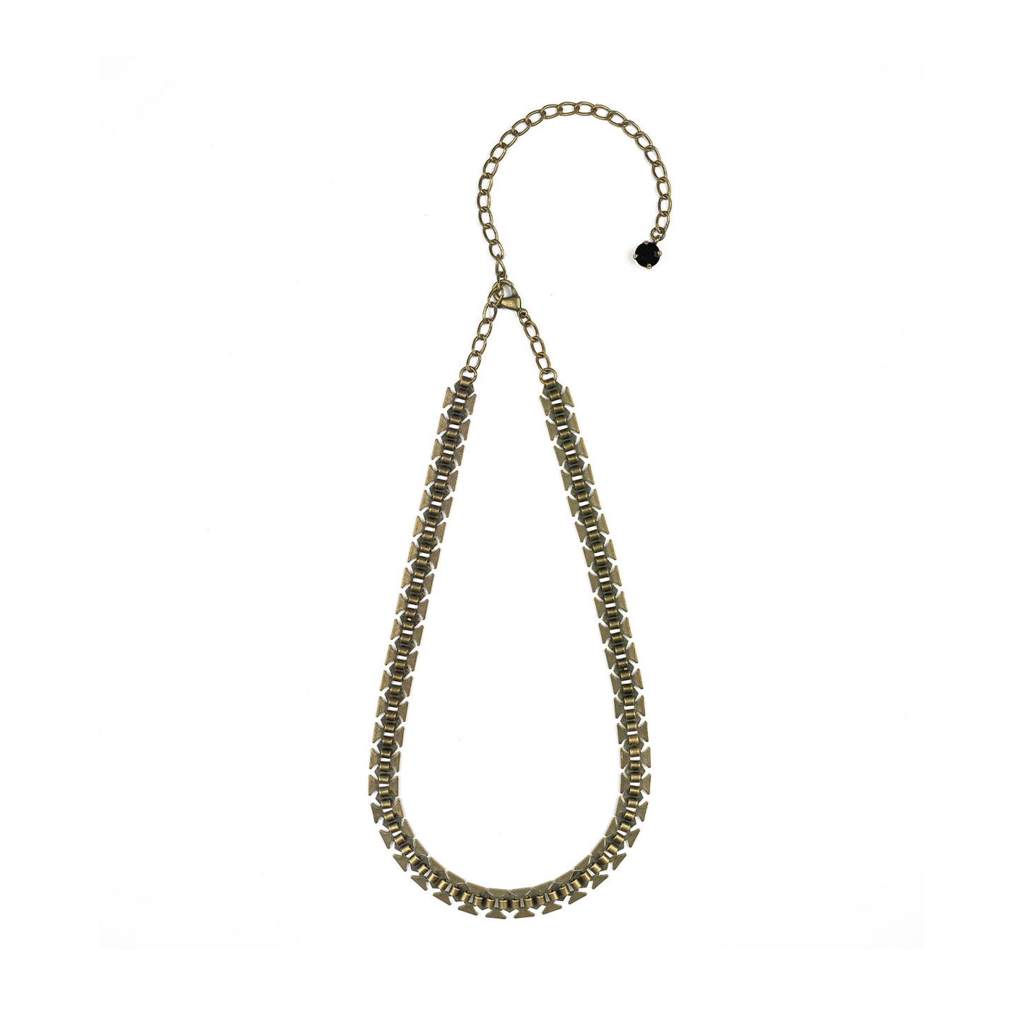 Dylan Necklace - Jet - Antique Brass