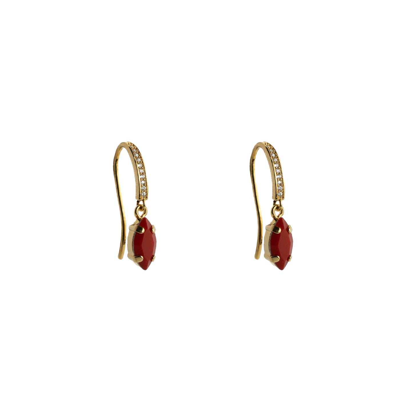 Astrid Crystal Loops - Opaque Red