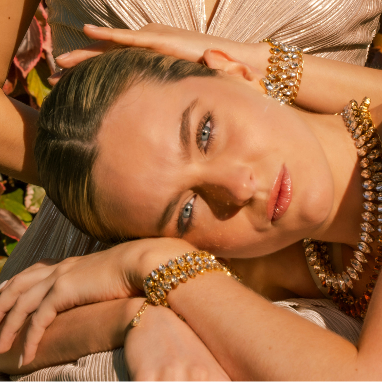 Stella Cluster - Crystal - Gold Plated
