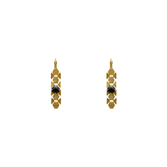 Dylan Earrings - Jet - Bronze Matte