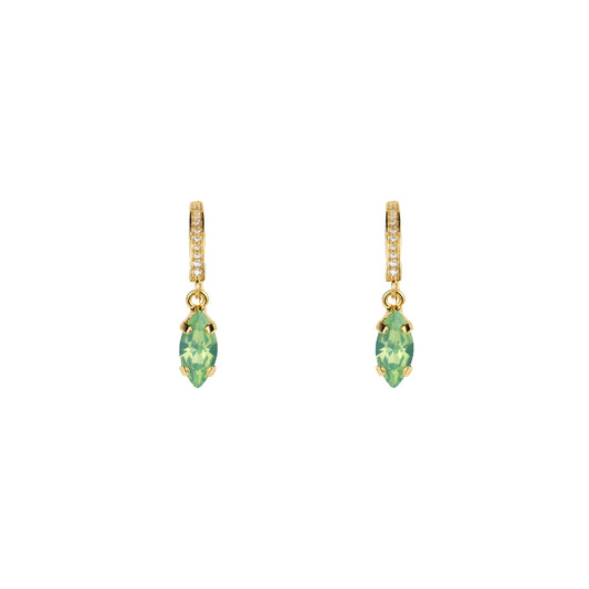 Astrid Crystal Loops - Green Opal