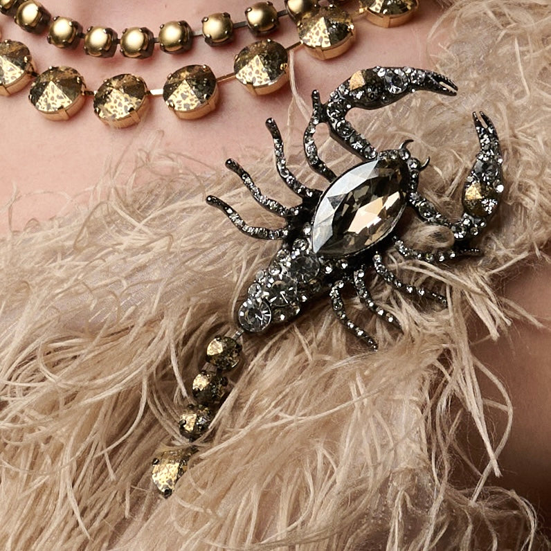 Scorpion Brooch - Gold Patina - Large