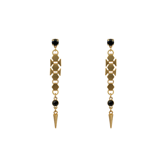Dylan Spike Earrings – Jet – Bronze Matte