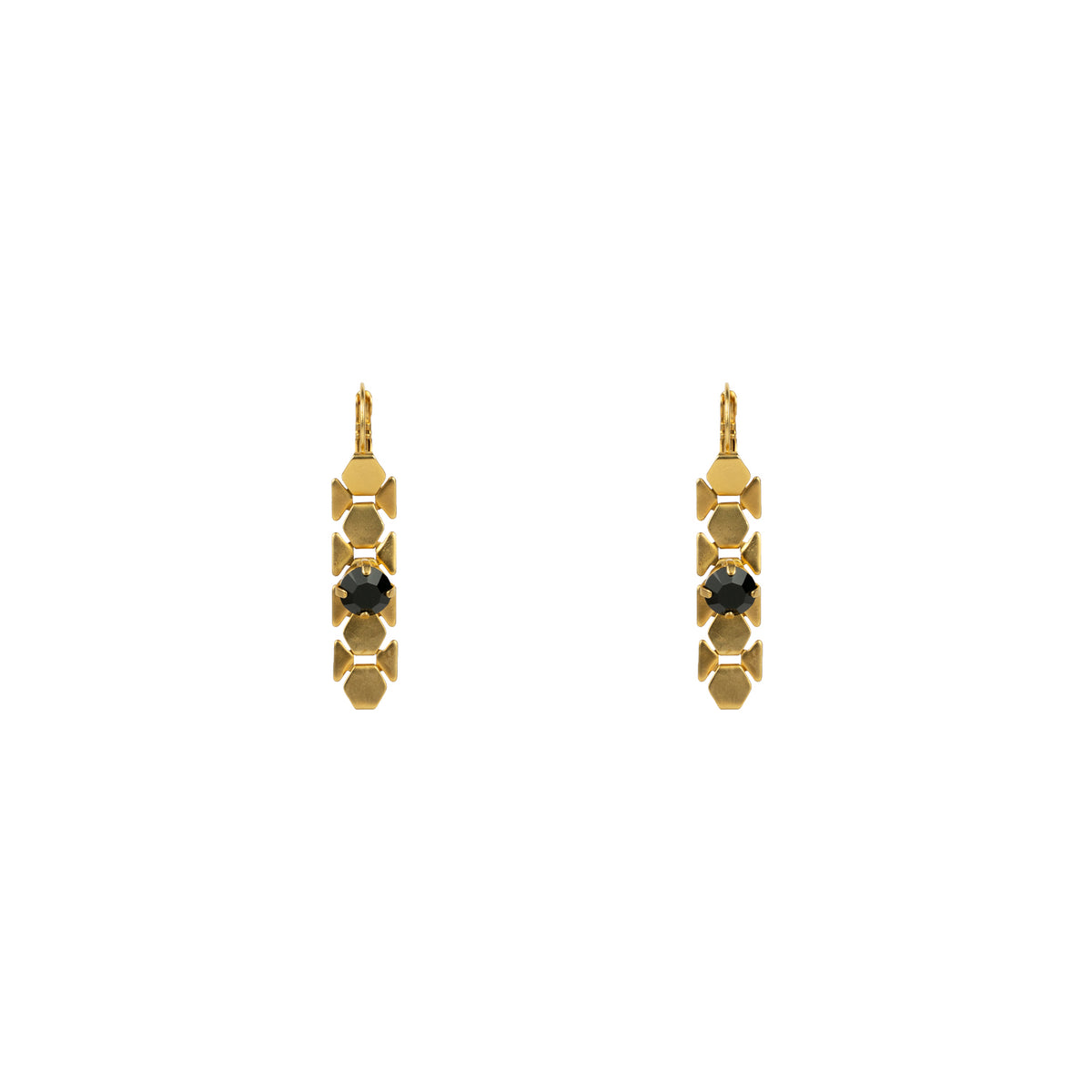 Dylan Earrings - Jet - Bronze Matte