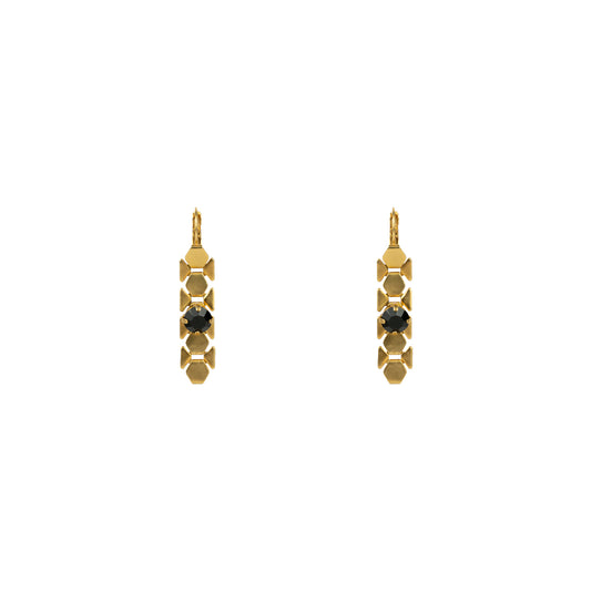 Dylan Earrings - Jet - Bronze Matte