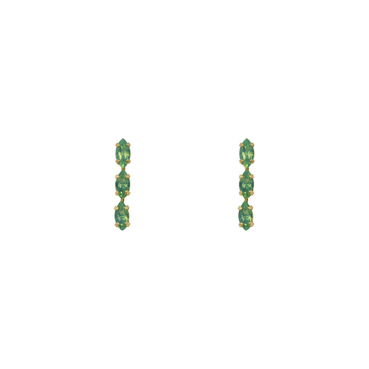 Astrid Earrings - Green Opal