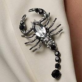Scorpion Brooch - Jet - Large
