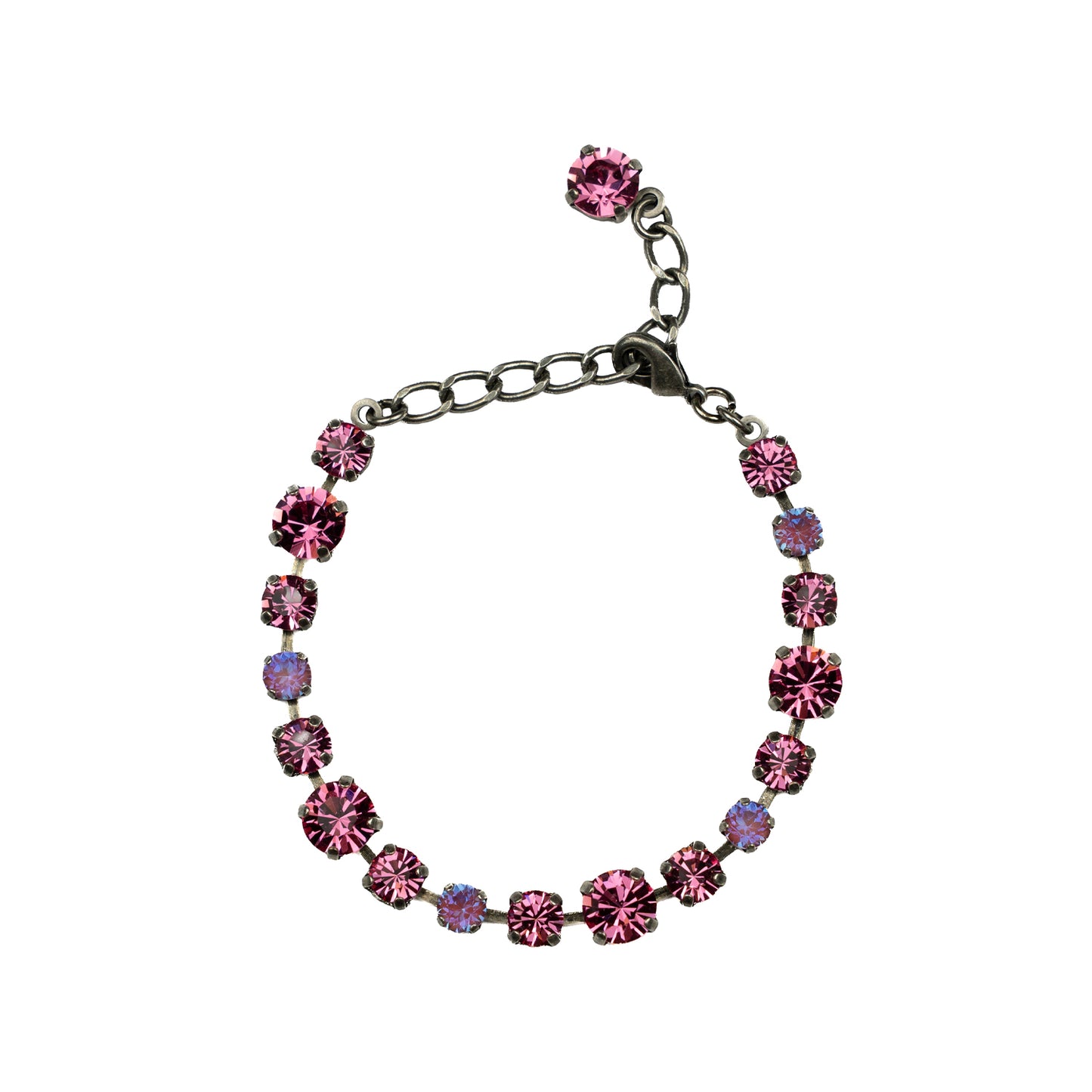 Aurora Rocks Multi Bracelet - Rose - Antique Silver