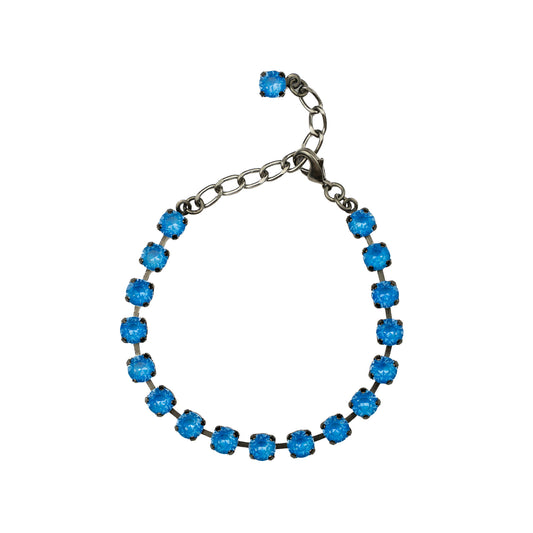 Aurora Mini Rocks Bracelet - Crystal Electric Blue - Antique Silver