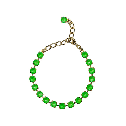 Aurora Mini Rocks Bracelet - Crystal Electric Green - Soft Gold