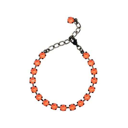 Aurora Mini Rocks Bracelet - Crystal Electric Orange - Black Matte