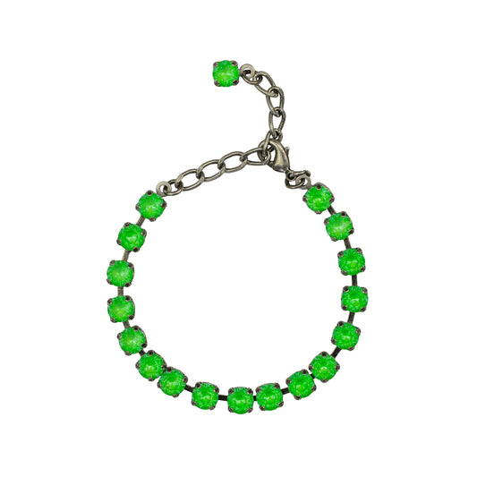 Aurora Mini Rocks Bracelet - Crystal Electric Green - Black Matte