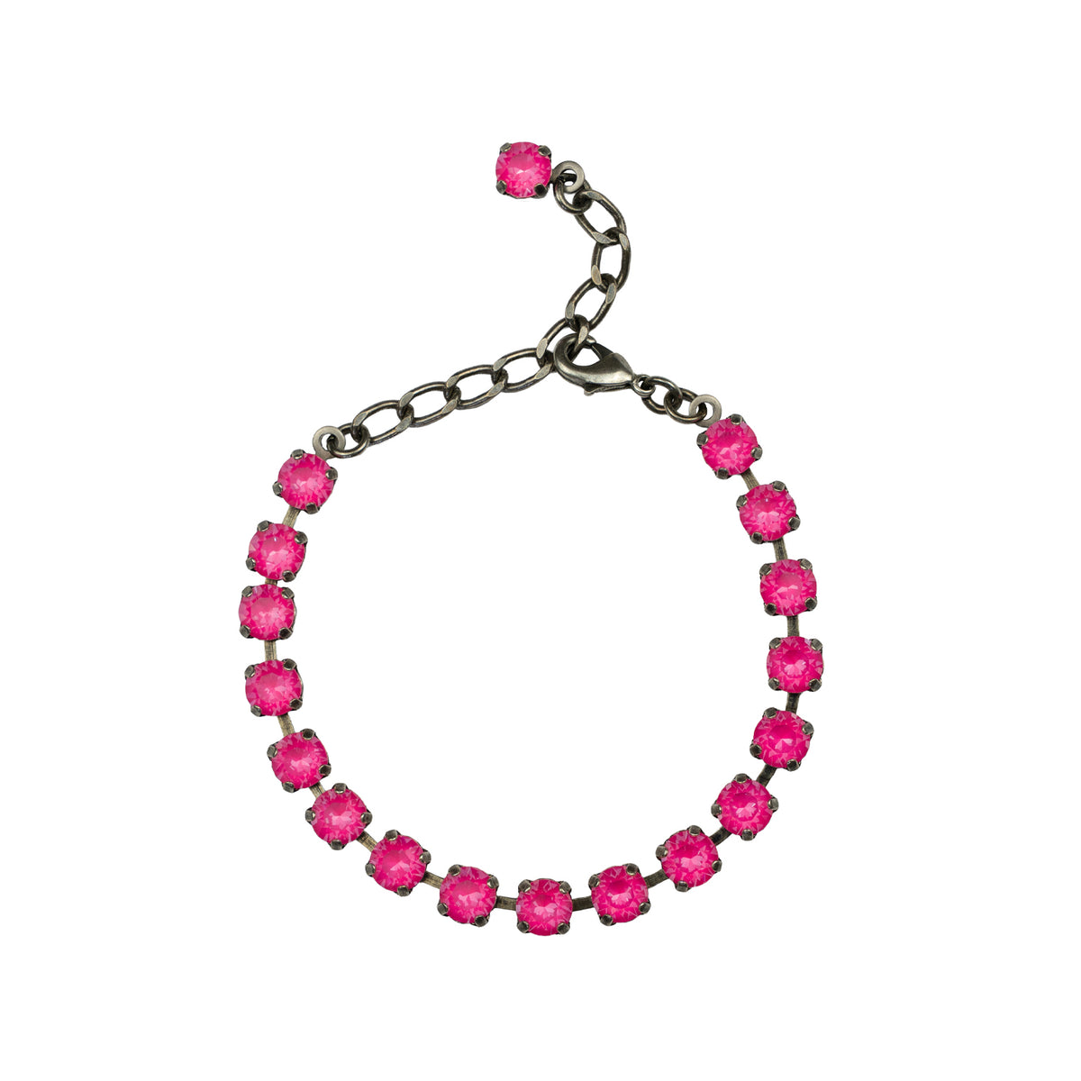 Aurora Mini Rocks Bracelet - Crystal Electric Purple - Antique Silver
