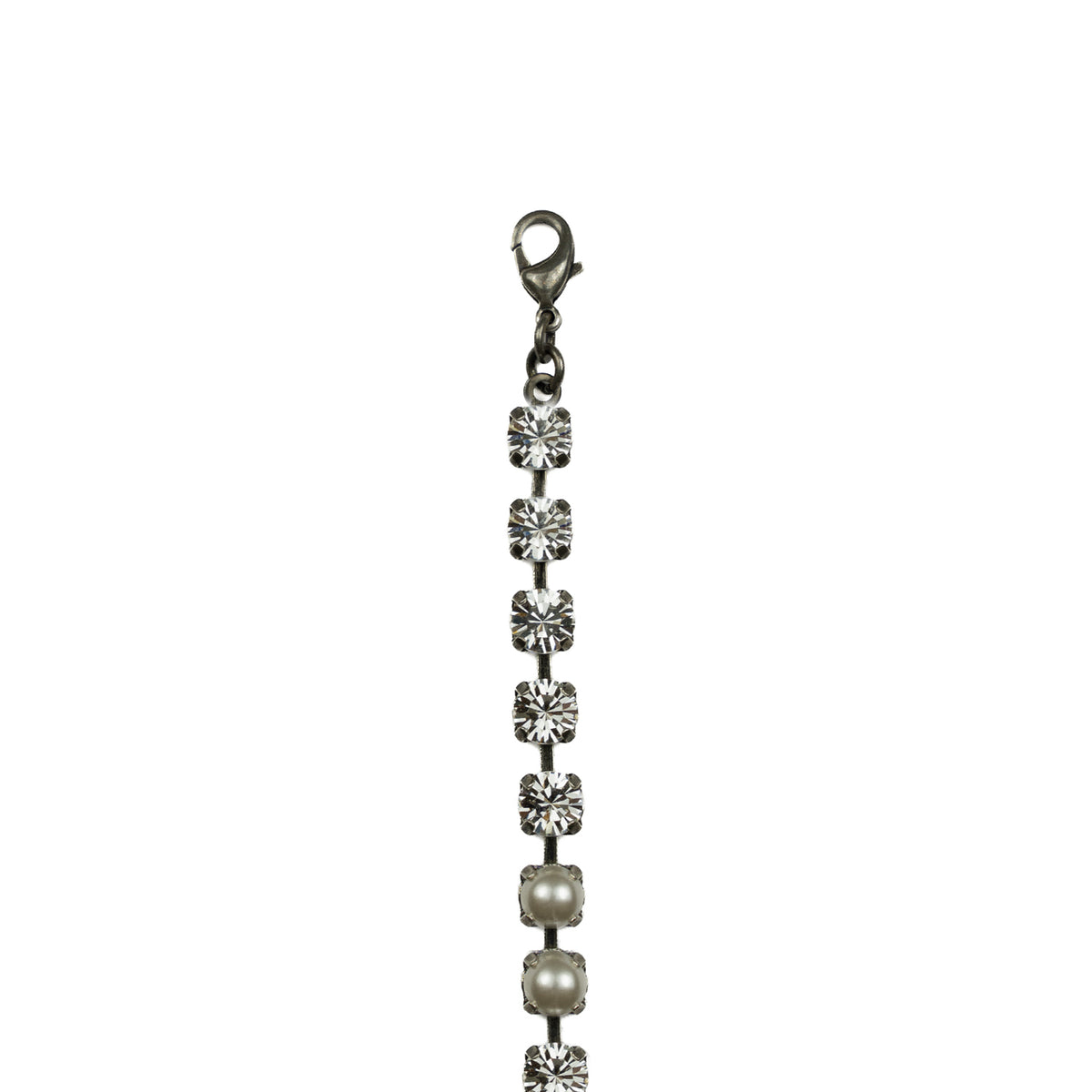 Aurora Mini Rocks Bracelet - Crystal & Pearls - Black Matte