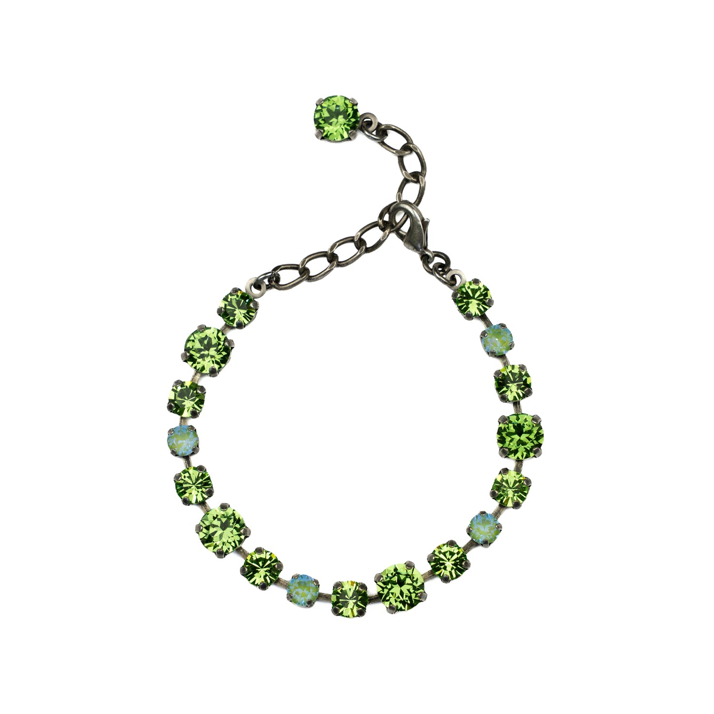 Aurora Rocks Multi Bracelet - Peridot - Antique Silver