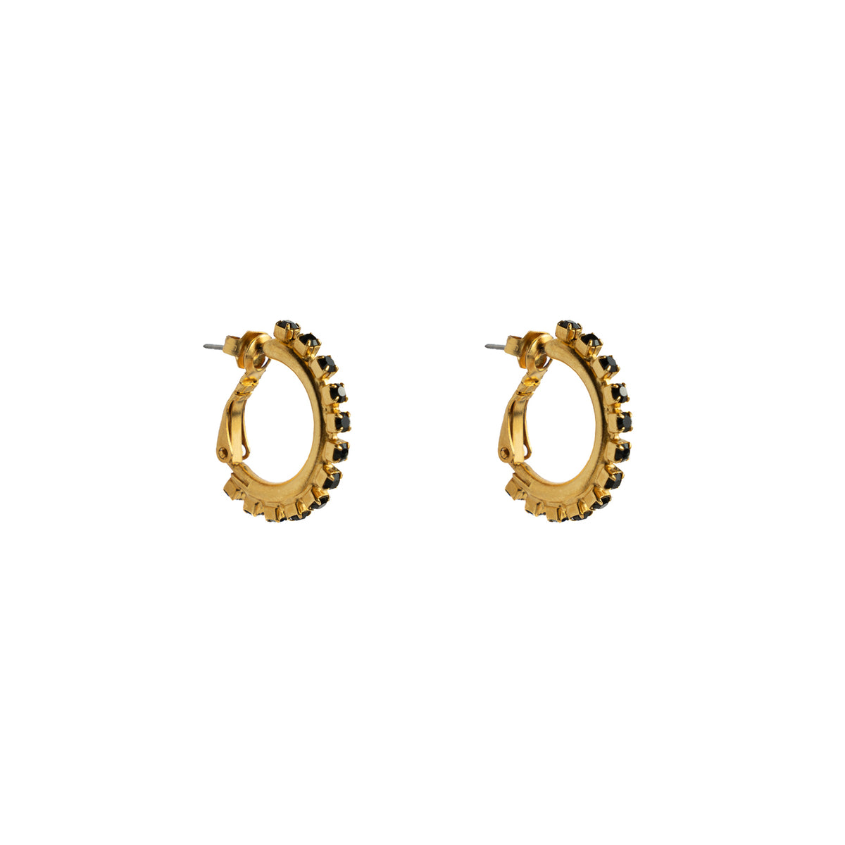 Elphin Hoops - Jet - Small - Bronze Plated