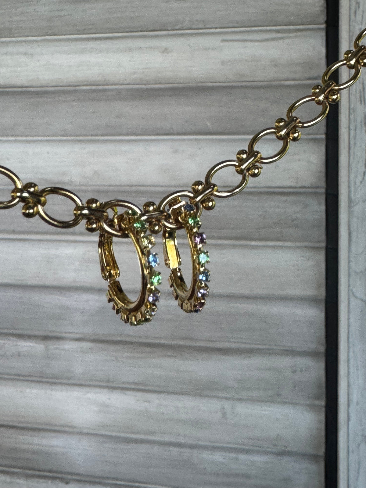 Elphin Hoops - Rainbow - Small - Gold Plated