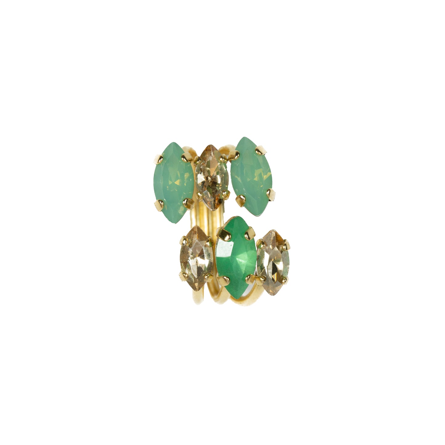 Astrid Adjustable Ring - Green Opal