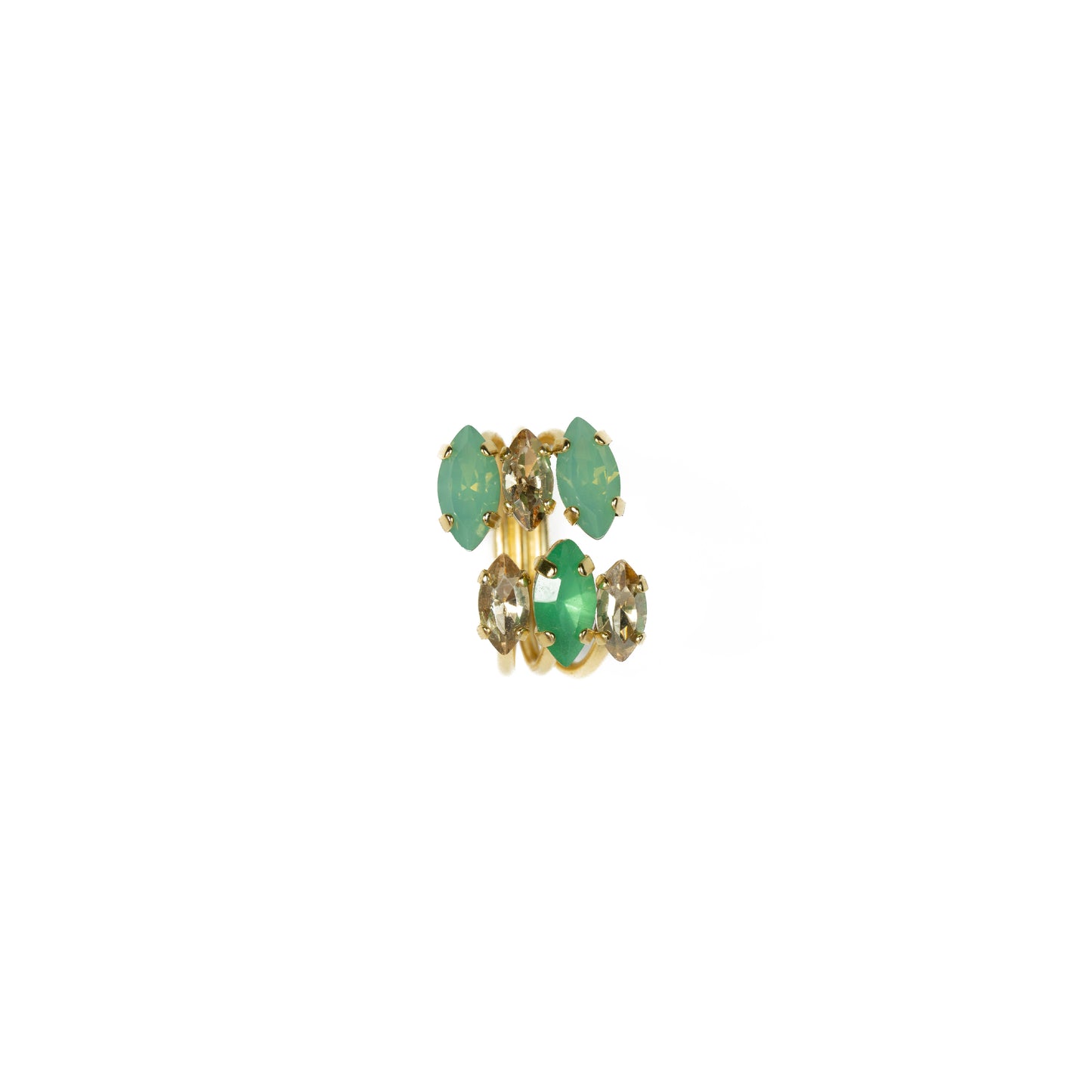 Astrid Adjustable Ring - Green Opal