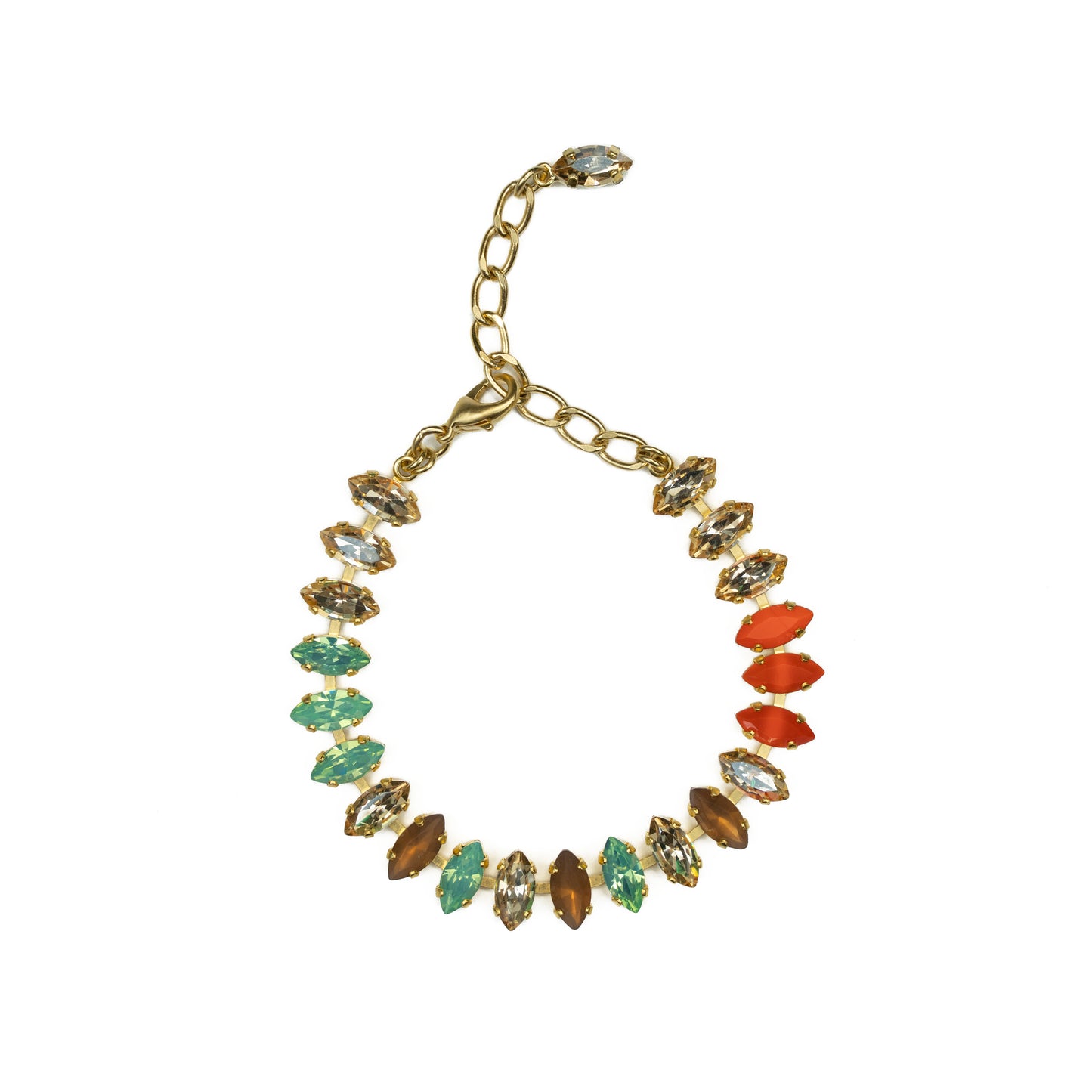 Astrid Bracelet - Green Opal Crystal Orange